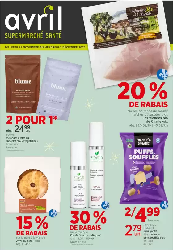 Avril catalogue in Ottawa | Weekly flyer  | 2025-11-27T00:00:00.000Z - 2025-12-03T00:00:00.000Z