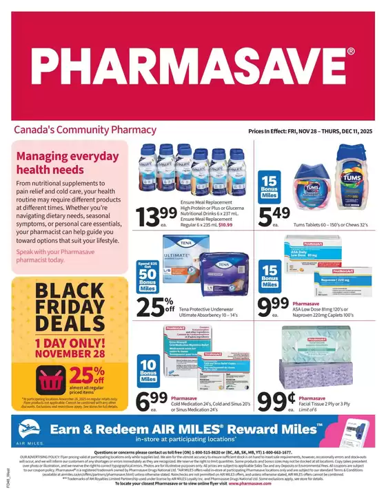 Pharmasave catalogue in Edmonton | Pharmasave weekly flyer | 2025-11-28T00:00:00.000Z - 2025-12-11T00:00:00.000Z