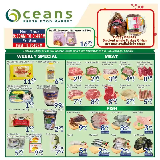 Oceans Fresh Food Market catalogue in Chilliwack | Weekly specials  | 2025-12-02T00:00:00.000Z - 2025-12-04T00:00:00.000Z