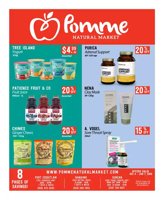 Pomme Natural Market catalogue in Pembroke | Monthly flyer  | 2025-12-04T00:00:00.000Z - 2026-01-07T00:00:00.000Z