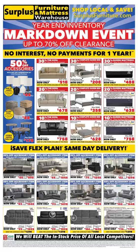 Surplus Furniture catalogue in Laval | Hot buys Up to 70% off clearance | 2025-12-09T00:00:00.000Z - 2025-12-21T00:00:00.000Z