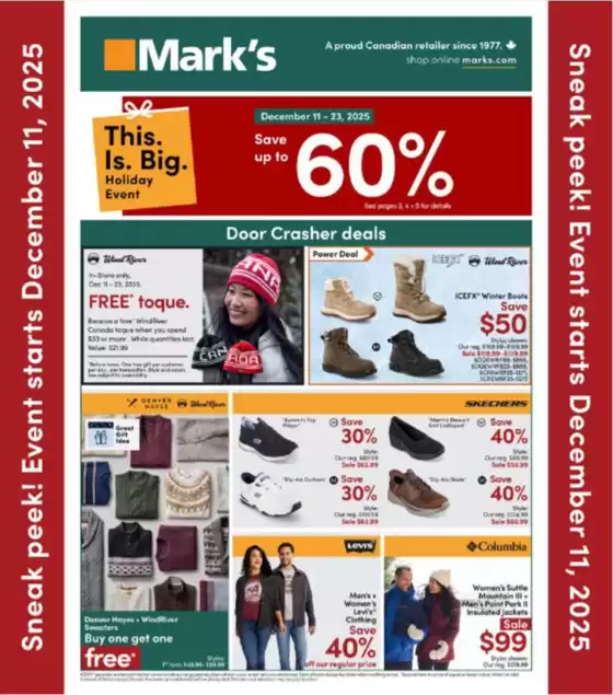 Mark's catalogue in Deux-Montagnes | Save up to 60% off | 2025-12-10T00:00:00.000Z - 2025-12-24T00:00:00.000Z