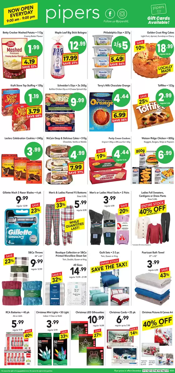 Pipers catalogue in Quebec | Flyer Pipers | 2025-12-11T00:00:00.000Z - 2025-12-17T00:00:00.000Z