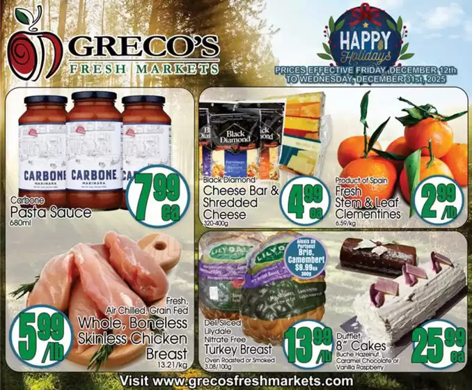 Greco's Fresh Markets catalogue in Creston BC | Greco's Fresh Market Flyer December 12 to 31 | 2025-12-12T00:00:00.000Z - 2025-12-31T00:00:00.000Z