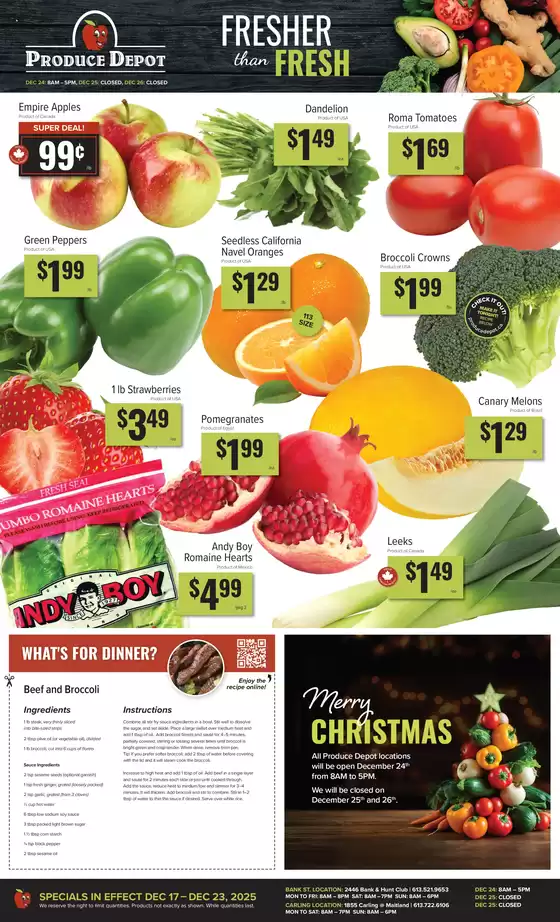 Produce Depot catalogue in Guelph | Weekly Specials | 2025-12-18T00:00:00.000Z - 2025-12-23T00:00:00.000Z