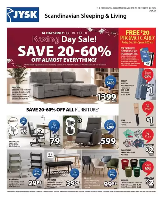 JYSK catalogue in Vancouver | This week's offer Flyer | 2025-12-18T00:00:00.000Z - 2025-12-31T00:00:00.000Z