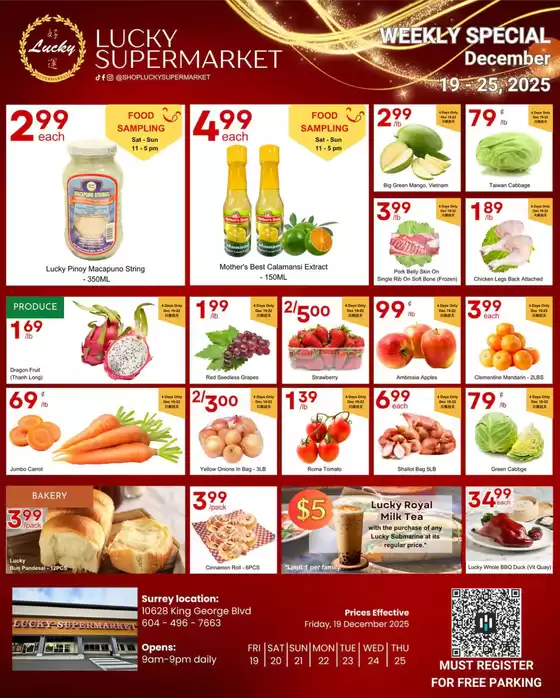 Lucky Supermarket catalogue in Windsor (Ontario) | Surrey Weekly specials  | 2025-12-22T00:00:00.000Z - 2025-12-25T00:00:00.000Z