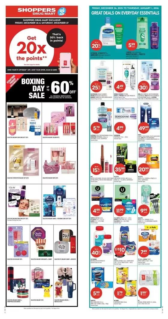 Shoppers Drug Mart catalogue in Kelowna | Shoppers Drug Mart Weekly ad | 2025-12-26T00:00:00.000Z - 2026-01-01T00:00:00.000Z