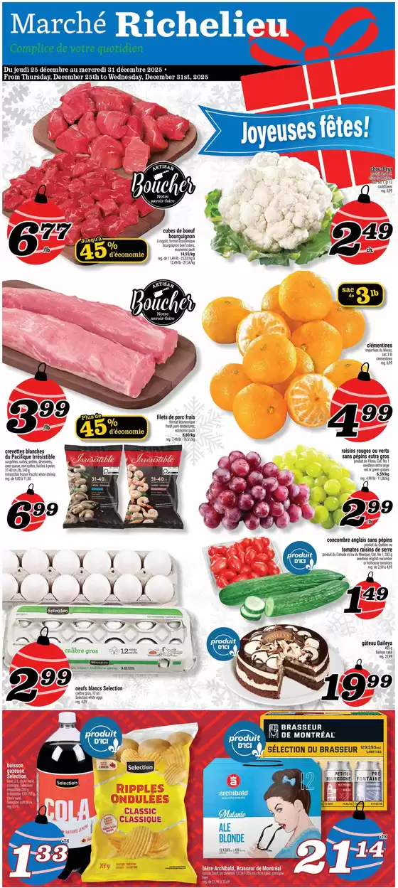 Marché Richelieu catalogue in Milton | Joyeuses fêtes! | 2025-12-26T00:00:00.000Z - 2025-12-31T00:00:00.000Z