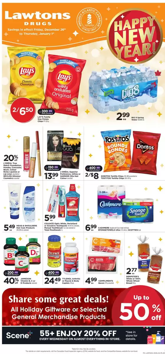 Lawtons Drugs catalogue in Shelburne NS | Share some great deals up to 50 % off  | 2025-12-26T00:00:00.000Z - 2026-01-01T00:00:00.000Z