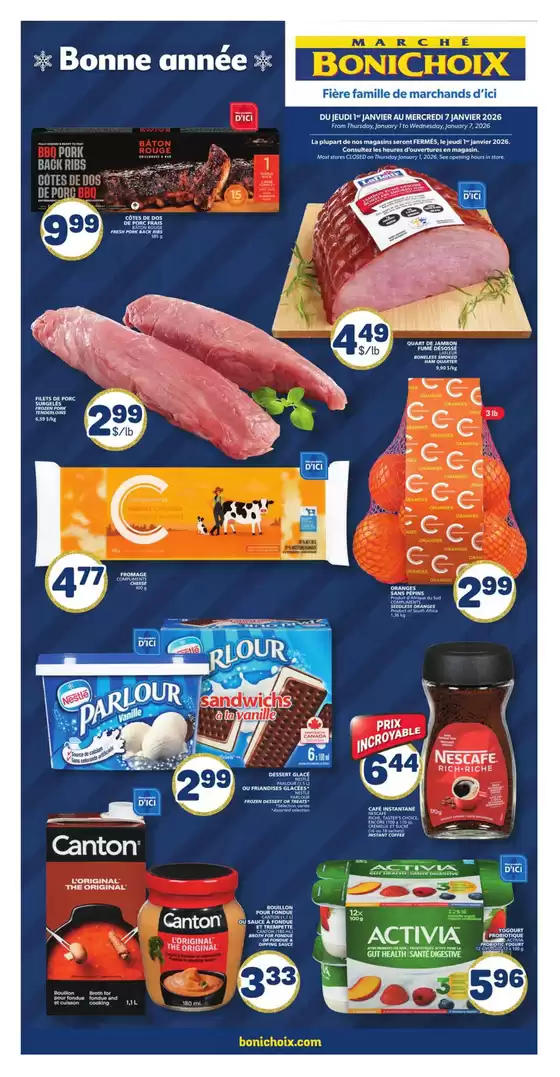 Marché Bonichoix catalogue in Abbotsford | Circulaire de la semaine | 2026-01-01T00:00:00.000Z - 2026-01-07T00:00:00.000Z