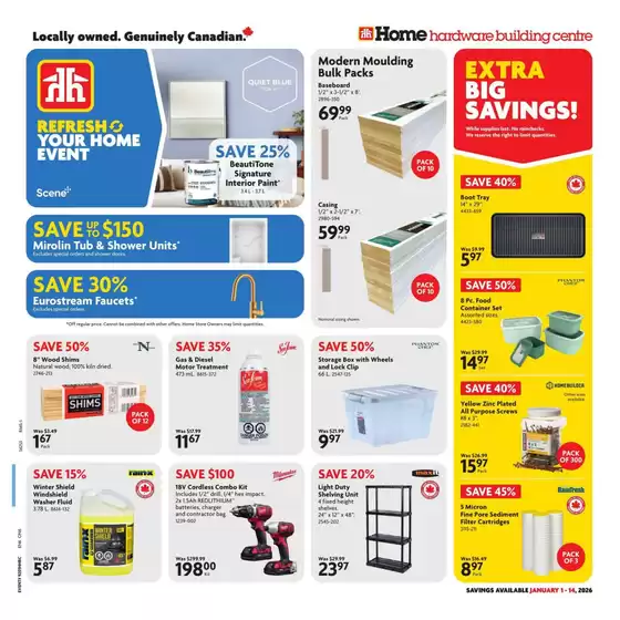 Home Hardware catalogue in Elmsdale | Current deals and offers | 2026-01-01T00:00:00.000Z - 2026-01-14T00:00:00.000Z