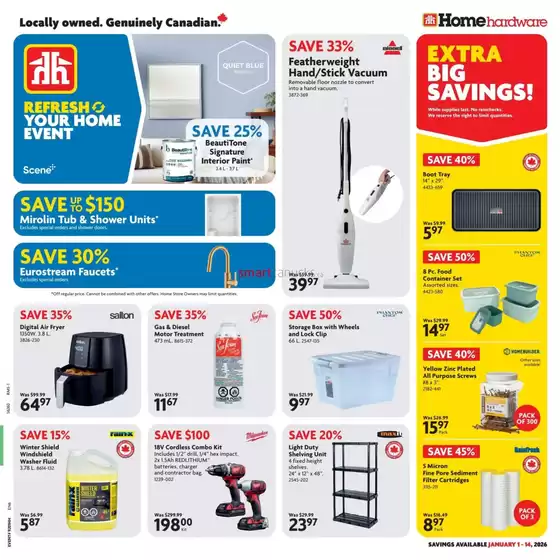 Home Hardware catalogue in Elmsdale | Home Hardware weekly flyer | 2026-01-01T00:00:00.000Z - 2026-01-14T00:00:00.000Z