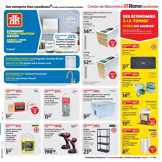 Home Hardware catalogue | Great offer for bargain hunters | 2026-01-01T00:00:00.000Z - 2026-01-14T00:00:00.000Z