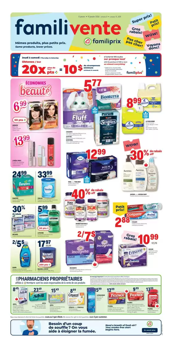 Familiprix catalogue in Grande Prairie | Circulaire | 2026-01-08T00:00:00.000Z - 2026-01-14T00:00:00.000Z