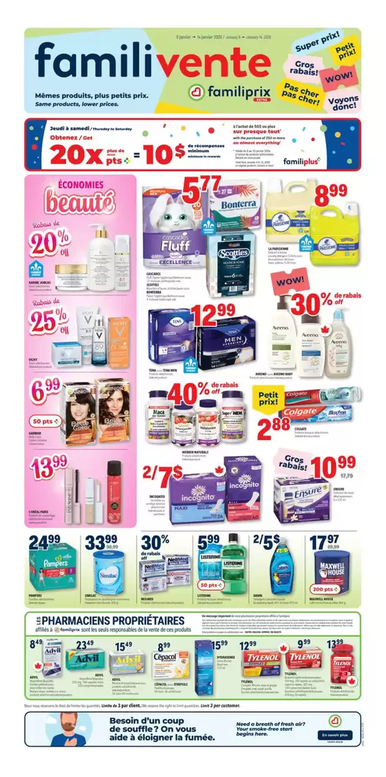 Familiprix catalogue in Grande Prairie | Top deals and discounts | 2026-01-08T00:00:00.000Z - 2026-01-14T00:00:00.000Z