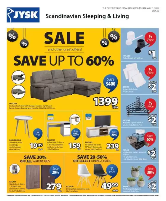 JYSK catalogue in Barrie | This week's offer Flyer | 2026-01-08T00:00:00.000Z - 2026-01-21T00:00:00.000Z