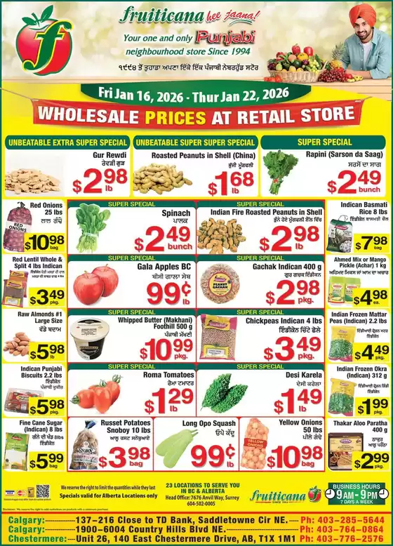 Fruiticana catalogue in Sherbrooke QC | Discounts and promotions | 2026-01-16T00:00:00.000Z - 2026-01-22T00:00:00.000Z