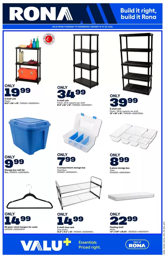 RONA catalogue | Top deals for all customers | 2026-01-15T00:00:00.000Z - 2026-01-28T00:00:00.000Z