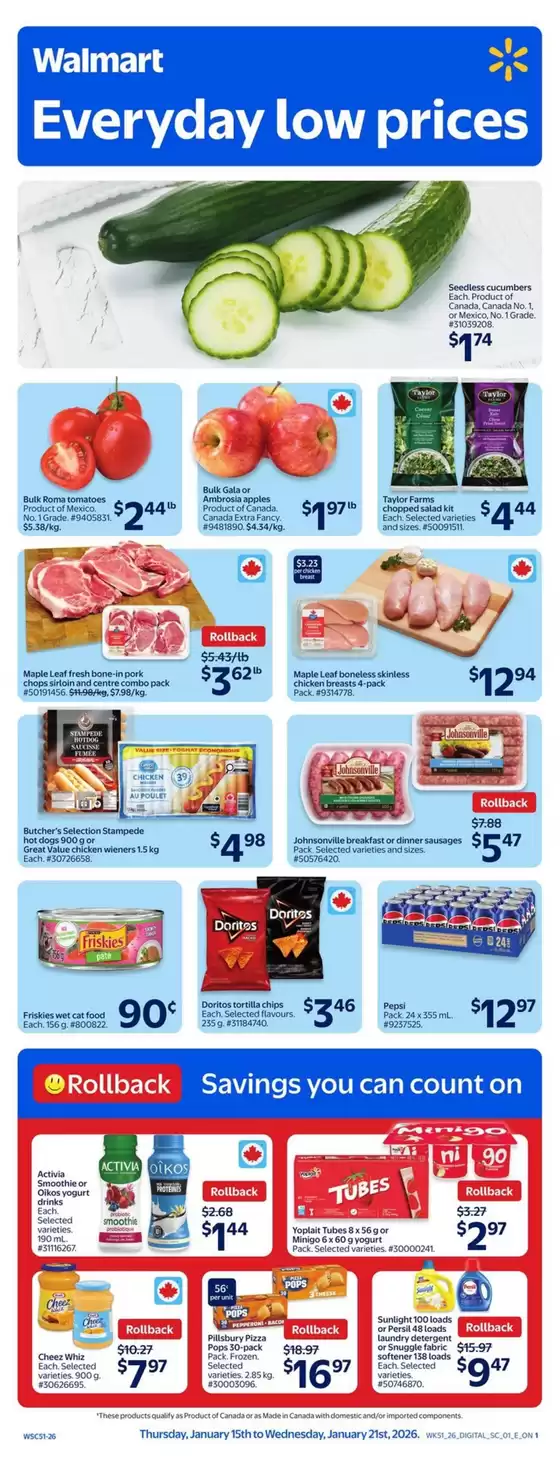 Walmart catalogue in Lashburn | Top offers for all bargain hunters | 2026-01-15T00:00:00.000Z - 2026-01-21T00:00:00.000Z
