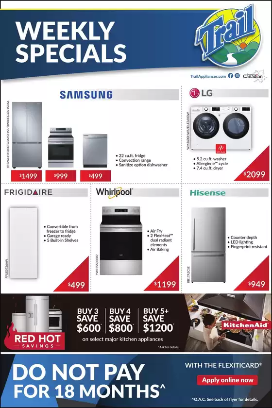 Trail Appliances catalogue in Baie-Comeau | Weekly specials  | 2026-01-28T00:00:00.000Z - 2026-01-28T00:00:00.000Z