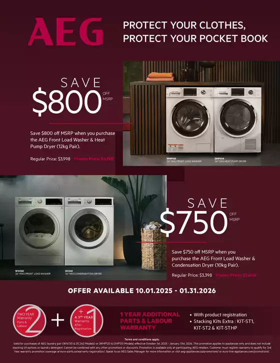 Goemans Appliances catalogue in Toronto | Aeg laundry savings promotion | 2026-01-30T00:00:00.000Z - 2026-01-31T00:00:00.000Z