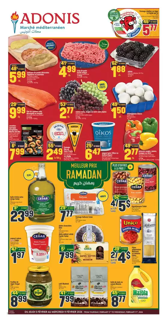 Marché Adonis catalogue in Saint-Lin-Laurentides | Current deals and offers | 2026-02-05T00:00:00.000Z - 2026-02-11T00:00:00.000Z