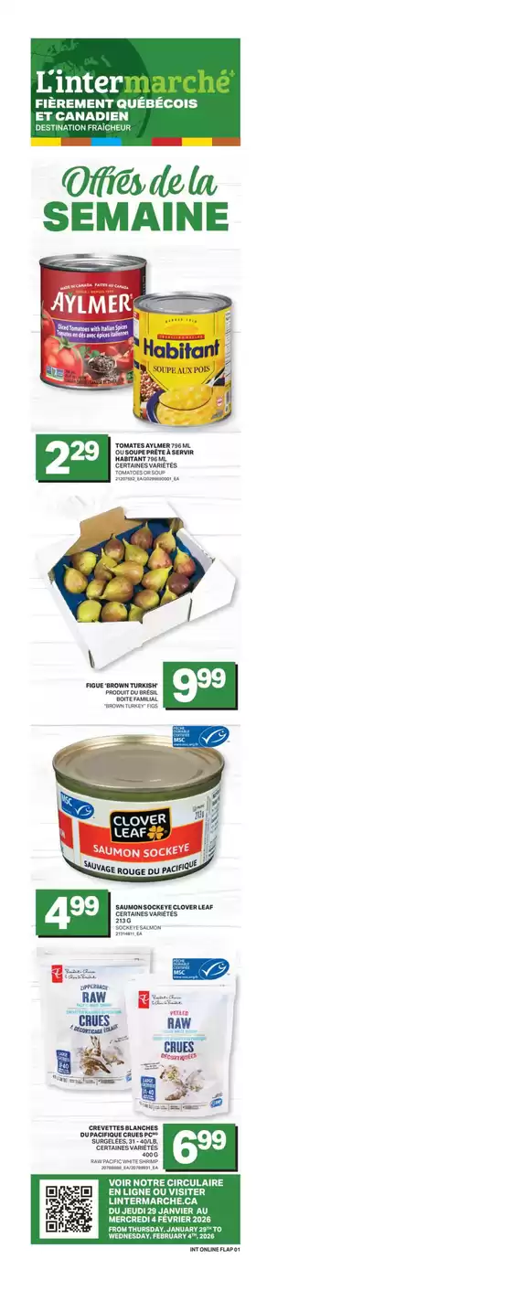 L'Intermarché catalogue in Fredericton | Top deals and discounts | 2026-01-29T00:00:00.000Z - 2026-02-04T00:00:00.000Z