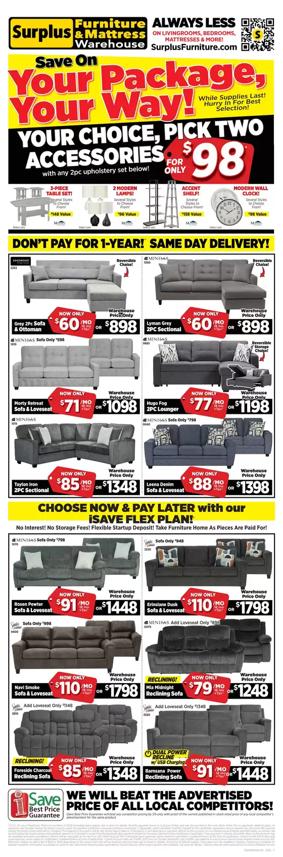 Surplus Furniture catalogue in Redvers | Your choice, pick two accessories for only 98 $  | 2026-02-09T00:00:00.000Z - 2026-02-22T00:00:00.000Z