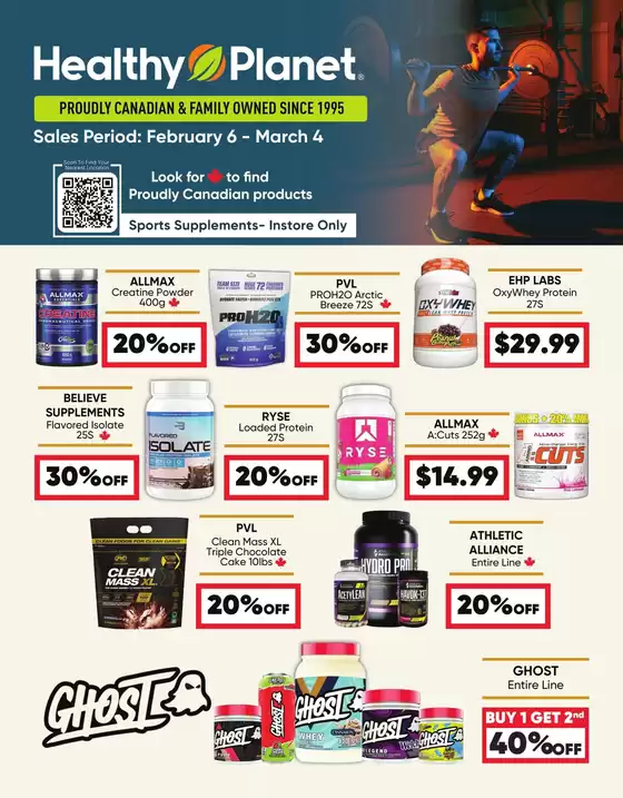 Healthy Planet catalogue in Winnipeg | Sports Supplements- Instore Only | 2026-02-09T00:00:00.000Z - 2026-03-04T00:00:00.000Z