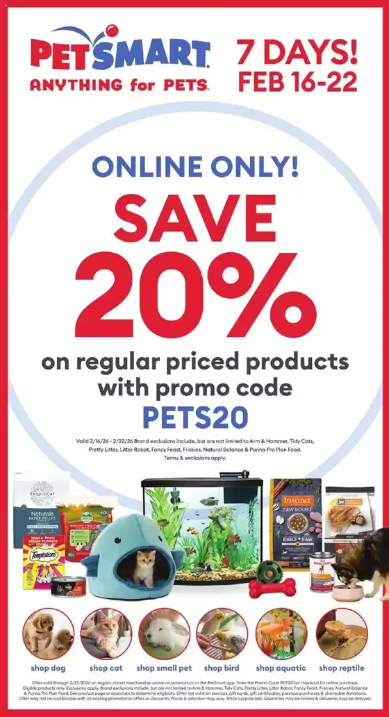 Petsmart catalogue in Moncton | Exclusive bargains | 2026-02-16T00:00:00.000Z - 2026-02-22T00:00:00.000Z
