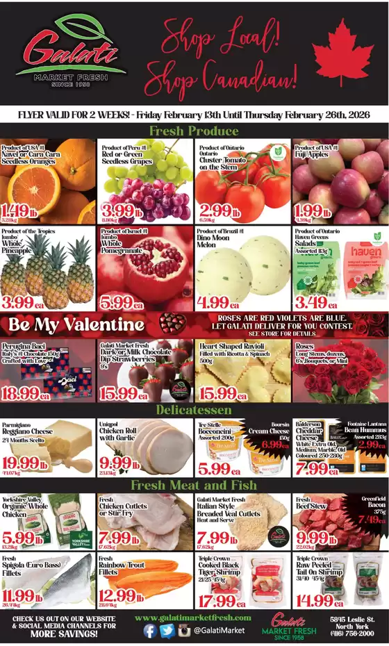 Galati Market Fresh catalogue in Moncton | Weekly flyer  | 2026-02-16T00:00:00.000Z - 2026-02-26T00:00:00.000Z