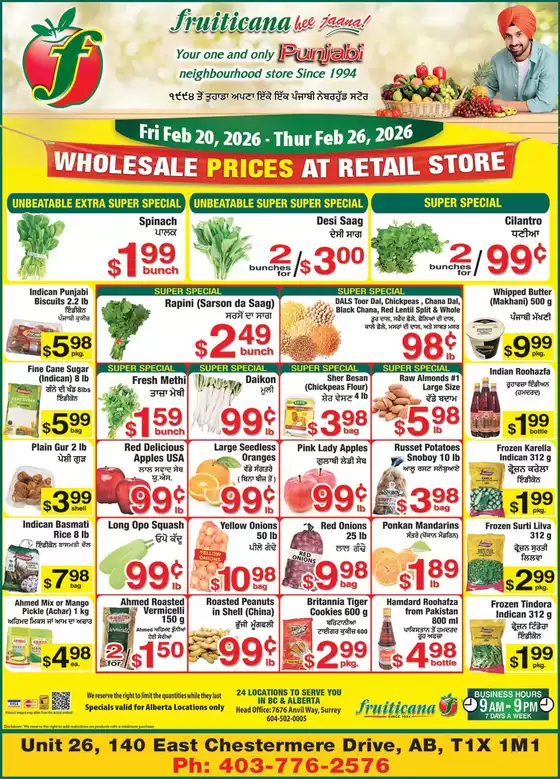 Fruiticana catalogue in Green Valley | Weekly specials at Chestermere | 2026-02-26T00:00:00.000Z - 2026-02-26T00:00:00.000Z
