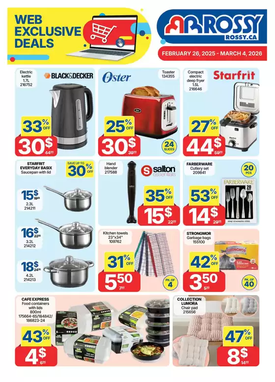 Rossy catalogue in Gatineau | Top deals for all customers | 2026-02-26T00:00:00.000Z - 2026-03-04T00:00:00.000Z