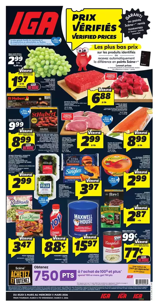 IGA Extra catalogue in Gatineau | Top offers for smart savers | 2026-03-05T00:00:00.000Z - 2026-03-11T00:00:00.000Z