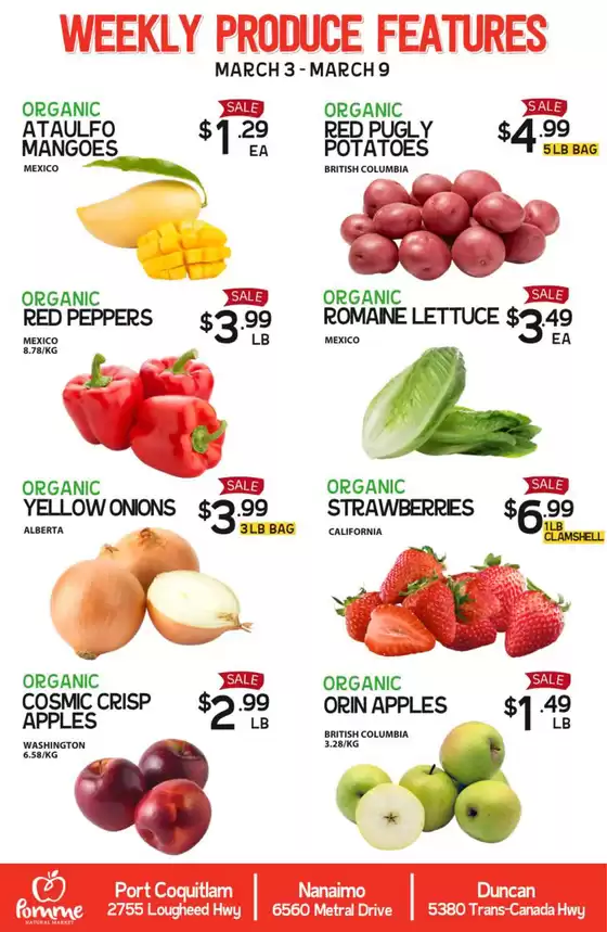Pomme Natural Market catalogue in Winnipeg | Weekly produce flyer  | 2026-03-03T00:00:00.000Z - 2026-03-09T00:00:00.000Z