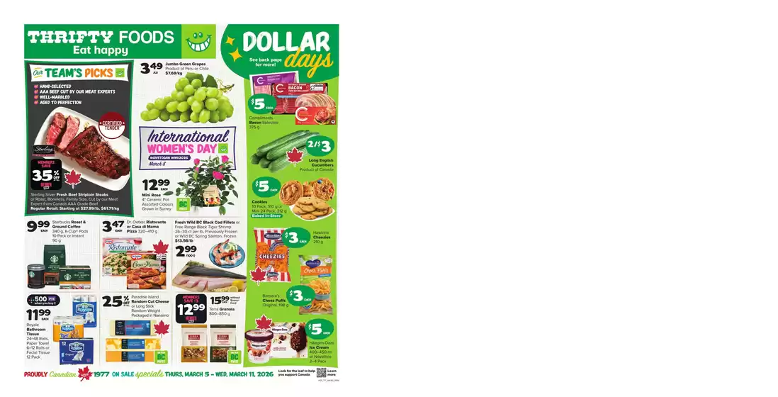 Thrifty Foods catalogue in Saint-Lambert | Current bargains and offers | 2026-03-05T00:00:00.000Z - 2026-03-11T00:00:00.000Z