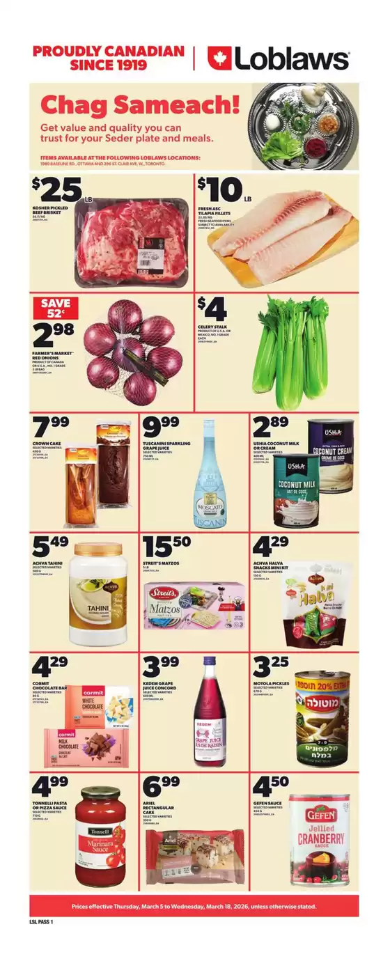 Loblaws catalogue in Marystown | Passover  | 2026-03-05T00:00:00.000Z - 2026-03-18T00:00:00.000Z