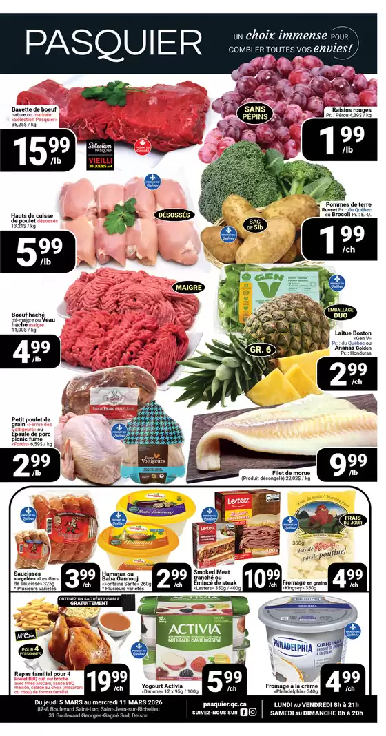 Pasquier catalogue in Cape Breton | Circulaire du 5 au 11 mars | 2026-03-06T00:00:00.000Z - 2026-03-11T00:00:00.000Z