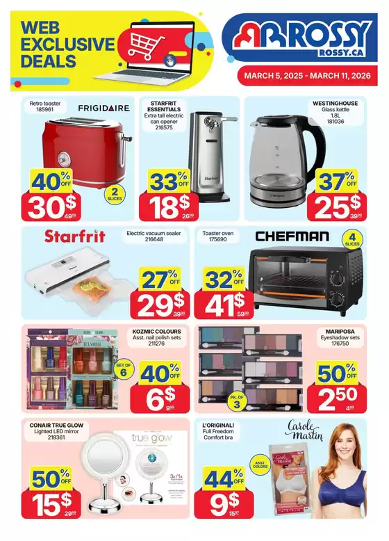Rossy catalogue in Edmonton | Great offer for all customers | 2026-03-05T00:00:00.000Z - 2026-03-11T00:00:00.000Z