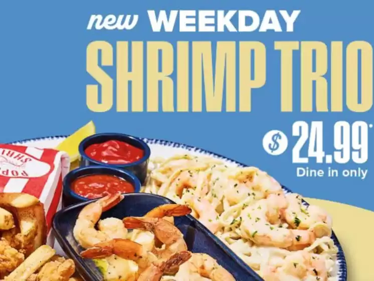 Red Lobster catalogue in Quesnel | New weekday shrimp trio 24.99$ | 2026-03-10T00:00:00.000Z - 2026-03-24T00:00:00.000Z