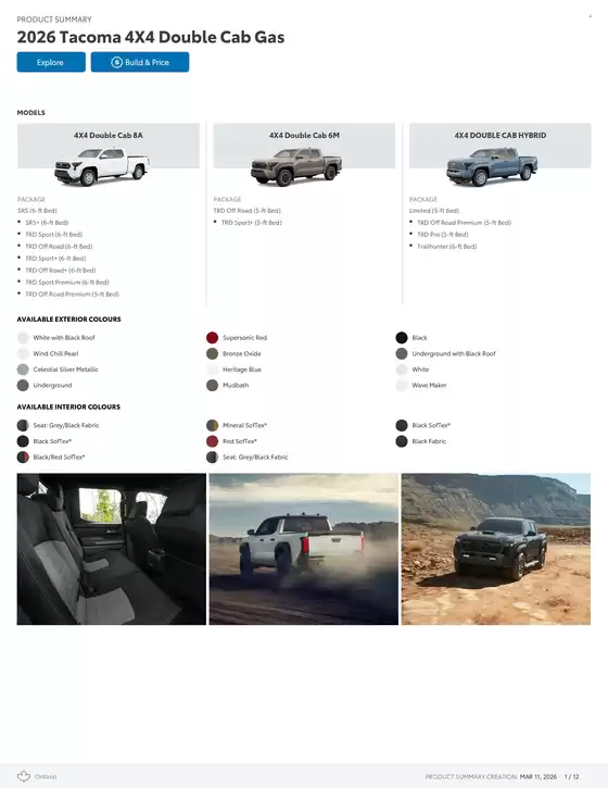 Toyota catalogue in Sault Ste. Marie | Tacoma | 2026-03-11T00:00:00.000Z - 2027-01-31T00:00:00.000Z
