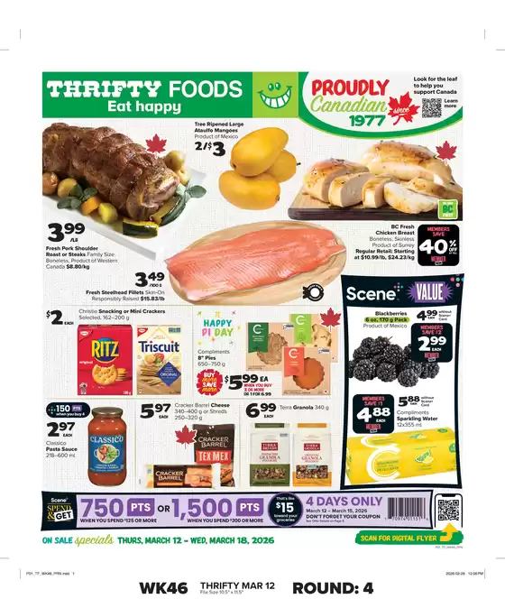 Thrifty Foods catalogue in Moosomin | Current special promotions | 2026-03-12T00:00:00.000Z - 2026-03-18T00:00:00.000Z