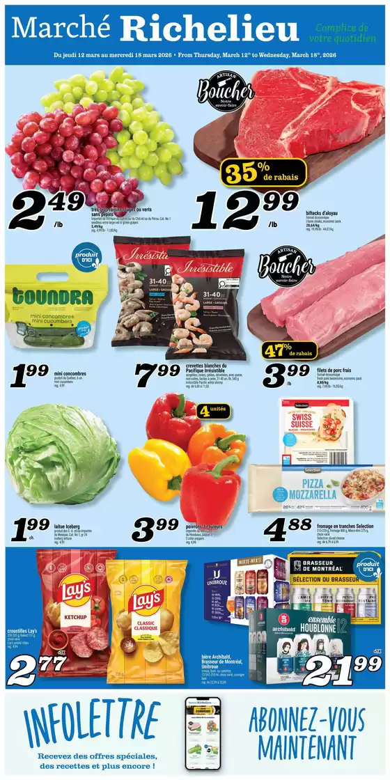 Marché Richelieu catalogue in South Bruce Peninsula | Weekly flyer  | 2026-03-13T00:00:00.000Z - 2026-03-18T00:00:00.000Z