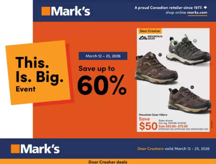 Mark's catalogue in Fisherville ON | Save up to 60 %  | 2026-03-13T00:00:00.000Z - 2026-03-25T00:00:00.000Z