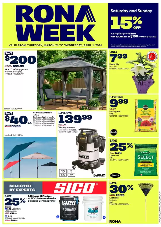 RONA catalogue in Saint John | Current deals and offers | 2026-03-26T00:00:00.000Z - 2026-04-01T00:00:00.000Z