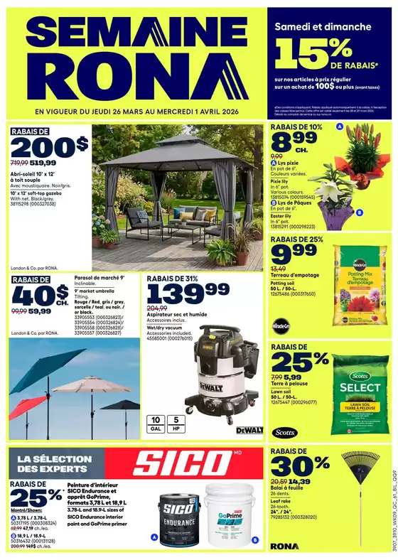 RONA catalogue in Saint John | Current special promotions | 2026-03-26T00:00:00.000Z - 2026-04-01T00:00:00.000Z