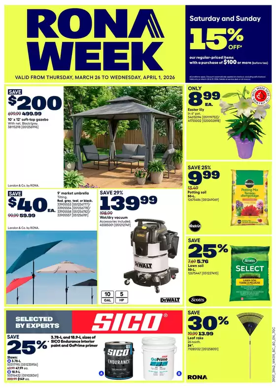 RONA catalogue in Saint John | Great offer for all customers | 2026-03-26T00:00:00.000Z - 2026-04-01T00:00:00.000Z