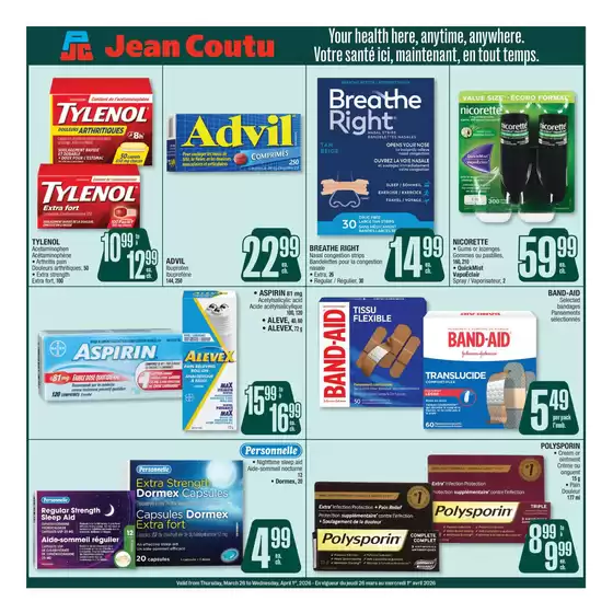 Jean Coutu catalogue in Saint John | Great offer for bargain hunters | 2026-03-26T00:00:00.000Z - 2026-04-01T00:00:00.000Z
