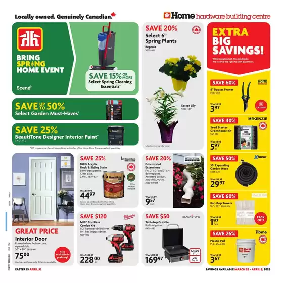 Home Hardware catalogue in Vancouver | Exclusive deals and bargains | 2026-03-26T00:00:00.000Z - 2026-04-08T00:00:00.000Z